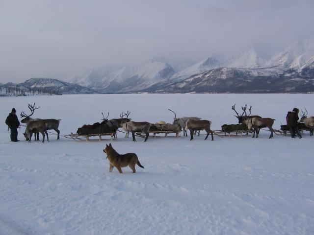 На льду озера Большое Леприндо. Забайкалье.